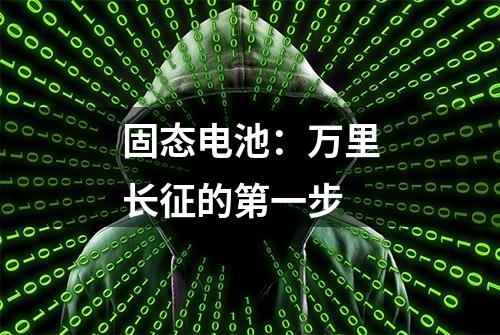 固态电池：万里长征的第一步