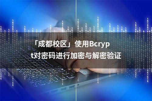 「成都校区」使用Bcrypt对密码进行加密与解密验证