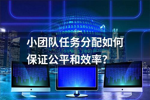 小团队任务分配如何保证公平和效率？