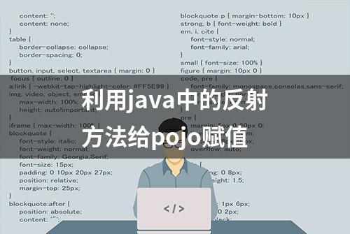 利用java中的反射方法给pojo赋值