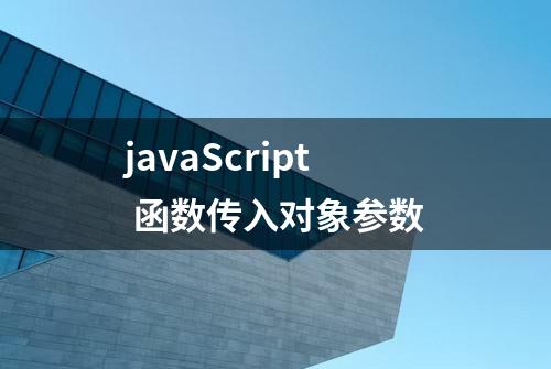 javaScript 函数传入对象参数