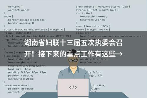 湖南省妇联十三届五次执委会召开！接下来的重点工作有这些→