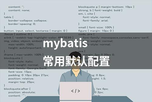 mybatis常用默认配置