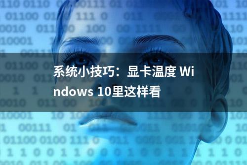 系统小技巧：显卡温度 Windows 10里这样看