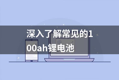 深入了解常见的100ah锂电池