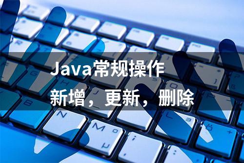 Java常规操作新增，更新，删除