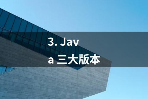 3. Java 三大版本