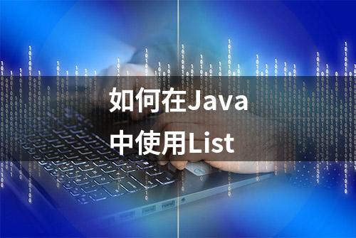 如何在Java中使用List