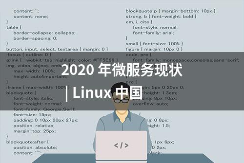 2020 年微服务现状 | Linux 中国