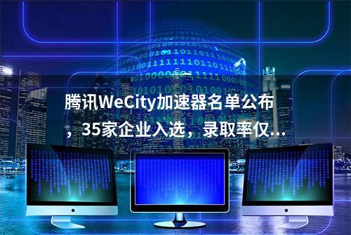 腾讯WeCity加速器名单公布，35家企业入选，录取率仅为2.9%