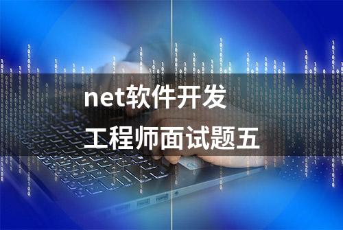 net软件开发工程师面试题五