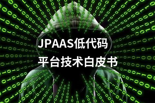 JPAAS低代码平台技术白皮书