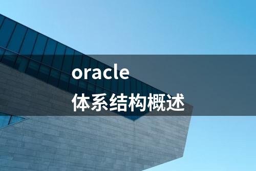 oracle体系结构概述