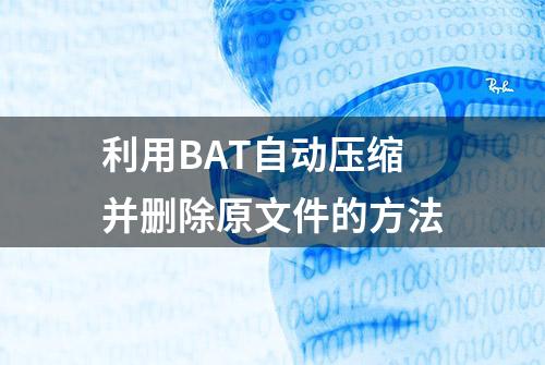 利用BAT自动压缩并删除原文件的方法