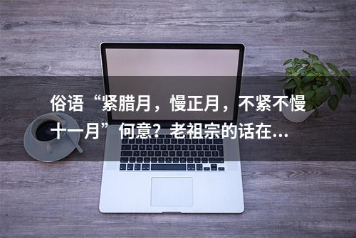 俗语“紧腊月，慢正月，不紧不慢十一月”何意？老祖宗的话在理？