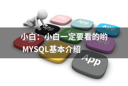 小白：小白一定要看的哟 MYSQL基本介绍