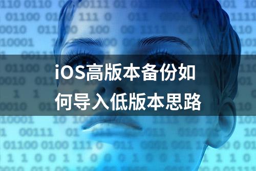 iOS高版本备份如何导入低版本思路