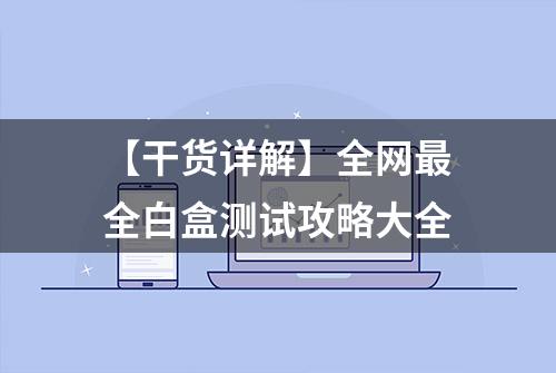 【干货详解】全网最全白盒测试攻略大全