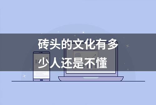 砖头的文化有多少人还是不懂