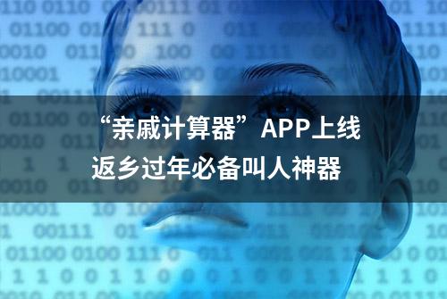 “亲戚计算器”APP上线 返乡过年必备叫人神器