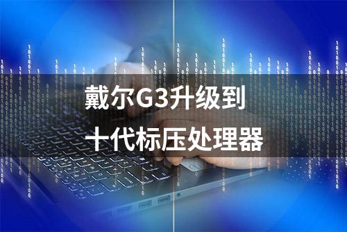 戴尔G3升级到十代标压处理器