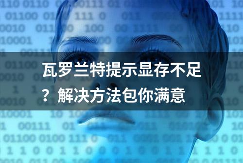 瓦罗兰特提示显存不足？解决方法包你满意