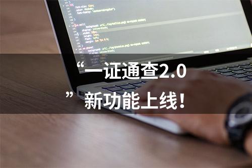 “一证通查2.0”新功能上线！