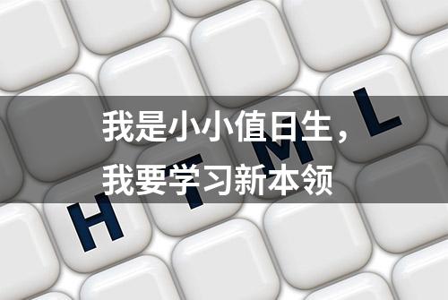 我是小小值日生，我要学习新本领