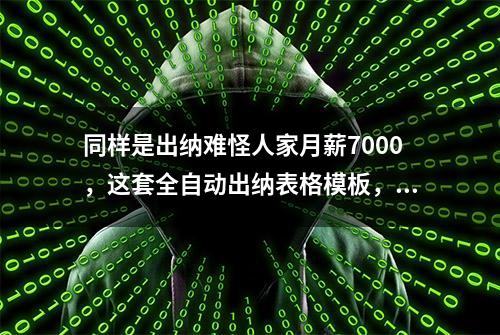 同样是出纳难怪人家月薪7000，这套全自动出纳表格模板，真的yyds