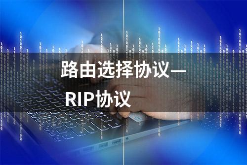 路由选择协议— RIP协议