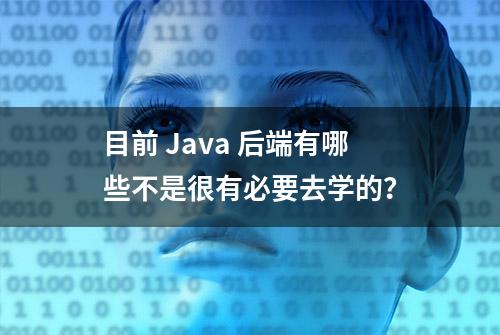 目前 Java 后端有哪些不是很有必要去学的？