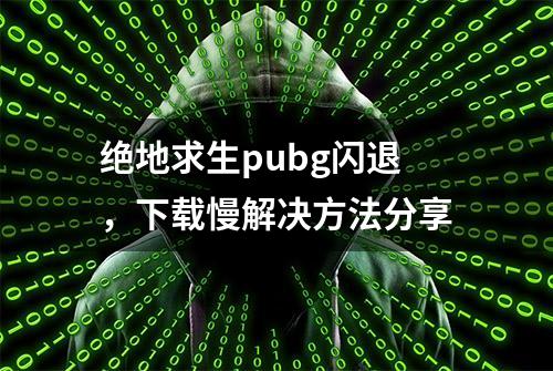 绝地求生pubg闪退，下载慢解决方法分享