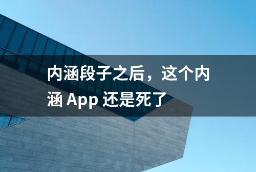 内涵段子之后，这个内涵 App 还是死了