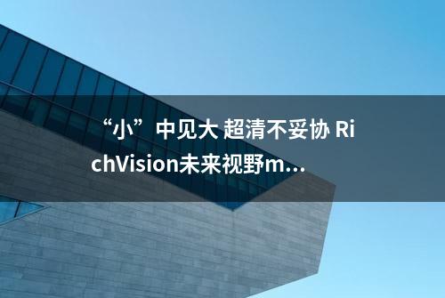 “小”中见大 超清不妥协 RichVision未来视野mini果粉屏RV100 mini