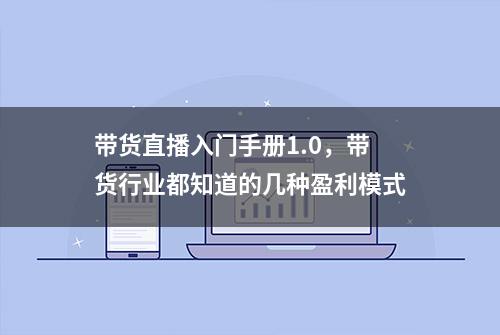 带货直播入门手册1.0，带货行业都知道的几种盈利模式