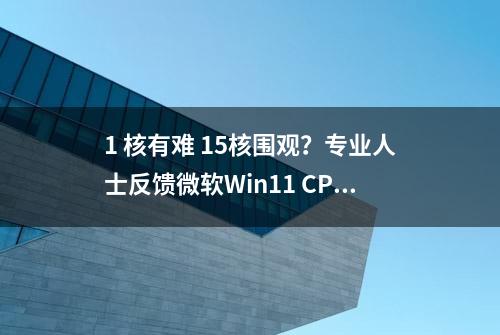 1 核有难 15核围观？专业人士反馈微软Win11 CPU占用率读数不正确