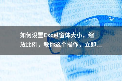 如何设置Excel窗体大小，缩放比例，教你这个操作，立即收藏