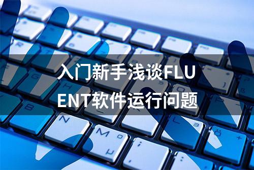 入门新手浅谈FLUENT软件运行问题