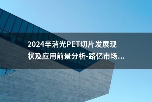 2024半消光PET切片发展现状及应用前景分析-路亿市场策略