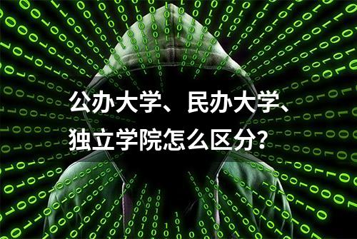 公办大学、民办大学、独立学院怎么区分？