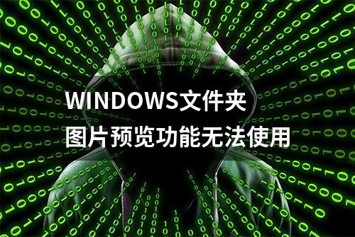 WINDOWS文件夹图片预览功能无法使用