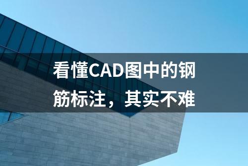 看懂CAD图中的钢筋标注，其实不难