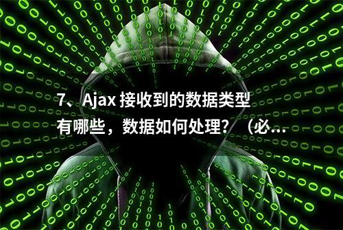 7、Ajax 接收到的数据类型有哪些，数据如何处理？（必会）