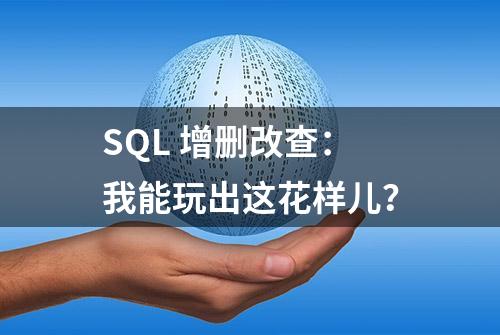 SQL 增删改查：我能玩出这花样儿？