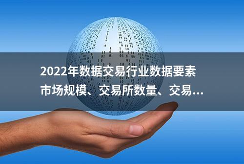 2022年数据交易行业数据要素市场规模、交易所数量、交易企业数量