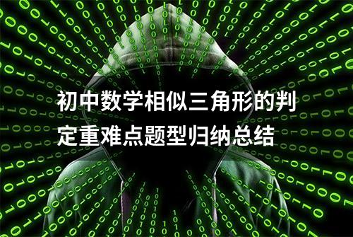 初中数学相似三角形的判定重难点题型归纳总结