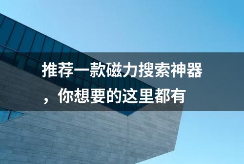 推荐一款磁力搜索神器，你想要的这里都有