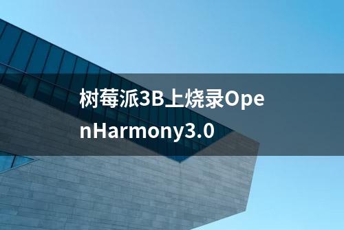 树莓派3B上烧录OpenHarmony3.0