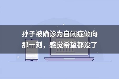 孙子被确诊为自闭症倾向那一刻，感觉希望都没了