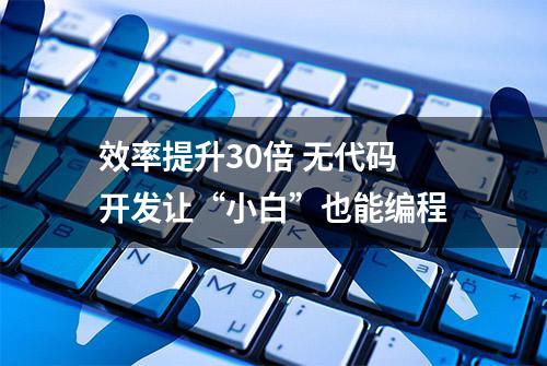 效率提升30倍 无代码开发让“小白”也能编程